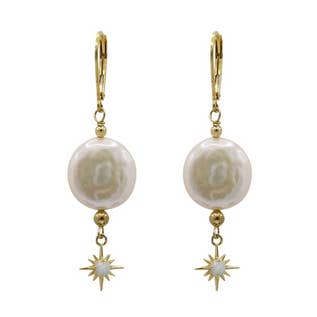 North Star Hand beaded Pearl Earrings for wholesale by MILLIANNA