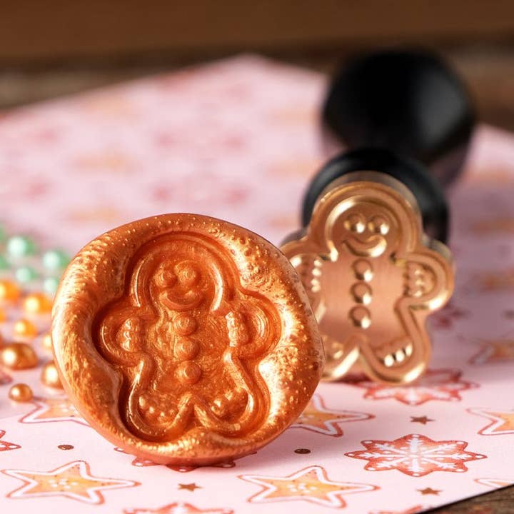 Gingerbread Man Wax Stamper for wholesale by Honey Bee Stamps