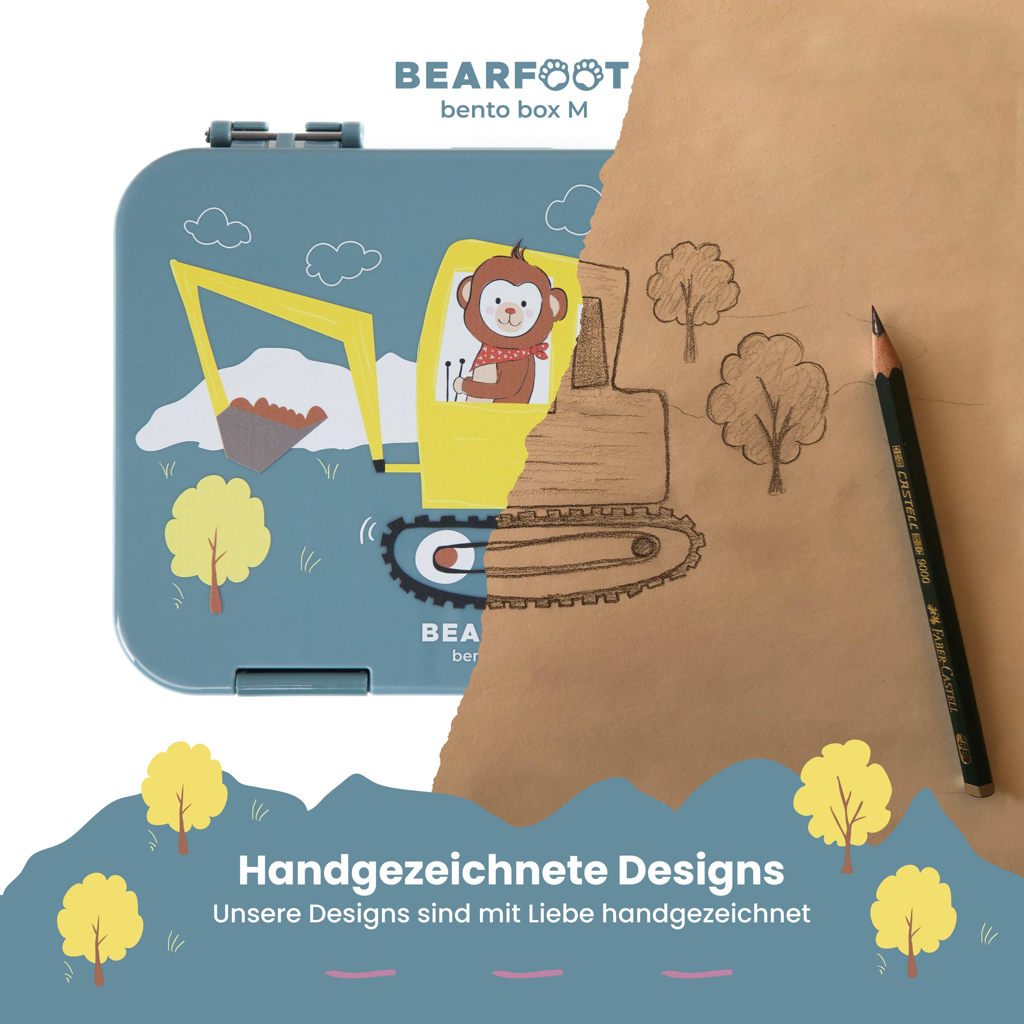 BEARFOOT - Wholesale Lunch Bag/Box - Kids - Children's lunch box with compartments, lunch box, bento box - excavator1