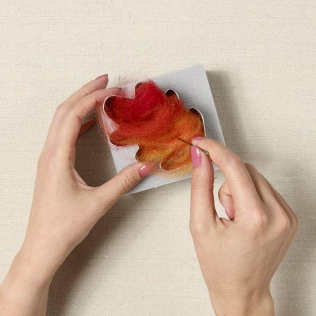 Benzie Design - Vente Kit de bricolage - Oak Leaf, kit de feutrage à l'aiguille pour débutants3