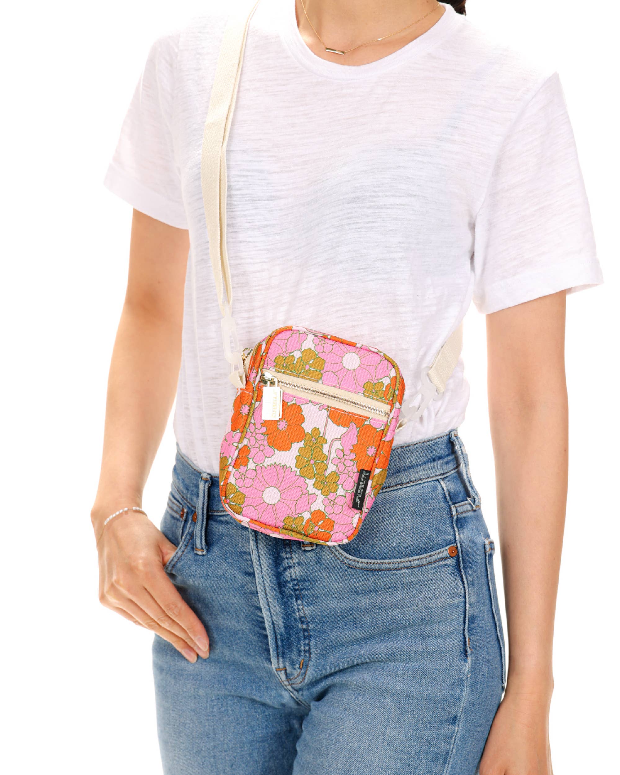 Fydelity - Wholesale Crossbody Bag - Women's - 88620: Mini Brick Bag | Recycled RPET | Floral Red Pink5
