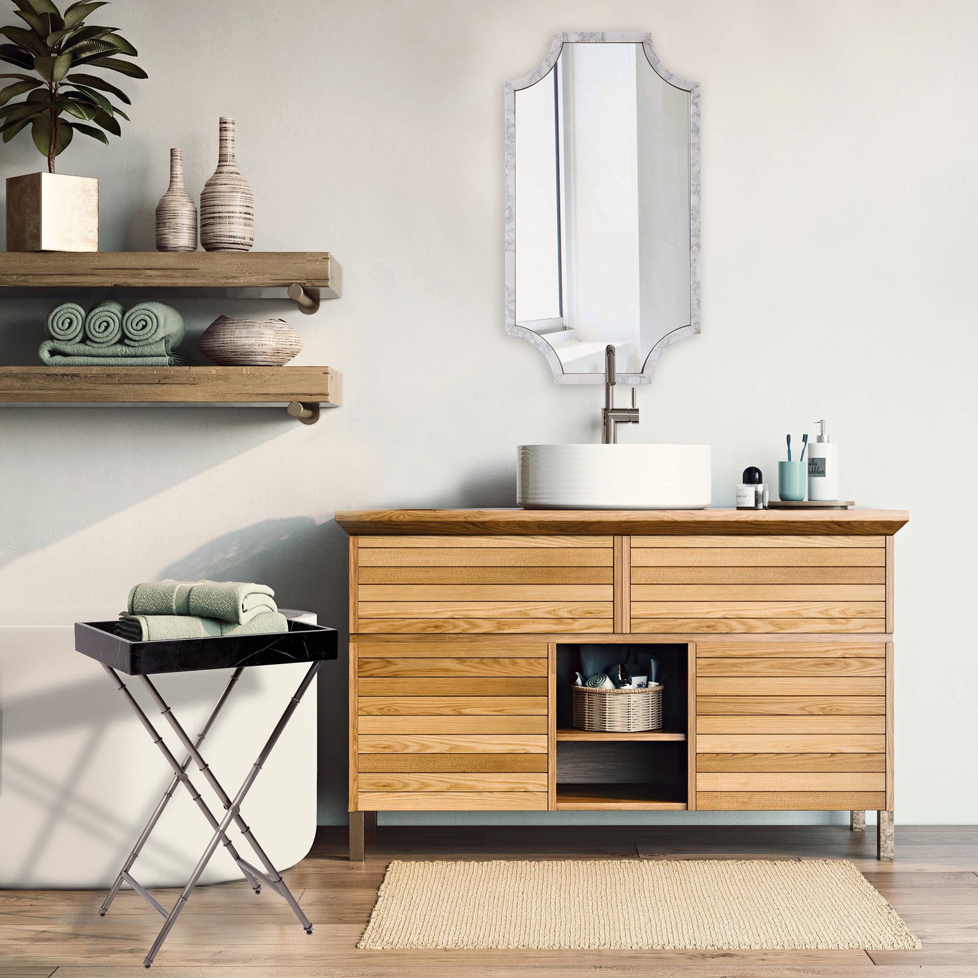 Howard Elliott on Faire - Wholesale Wall Mirror - Makrana Marble Scalloped Mirror8