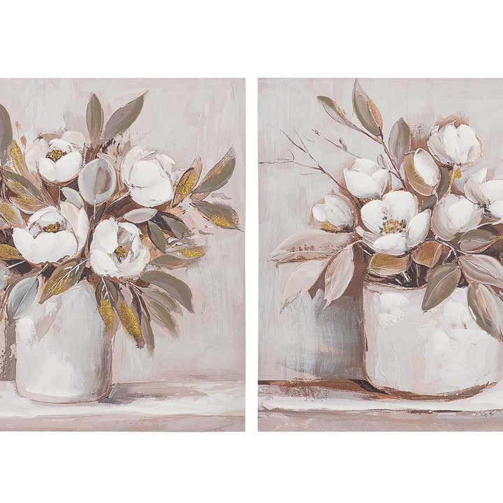 Set 2 canvasdoeken vazen 80% handgeschilderd 60x3x60cm_308438 voor wholesale door Garpe Interiores - GARPE GROUP - GARCÍA PÉREZ Y CÍA S.L.-