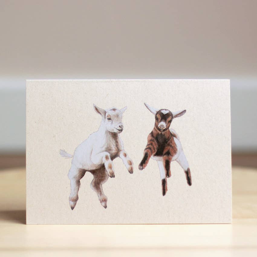 Oh Bear Studio - Wholesale Everyday Greeting Card - Giddy Goats - A6 Map1