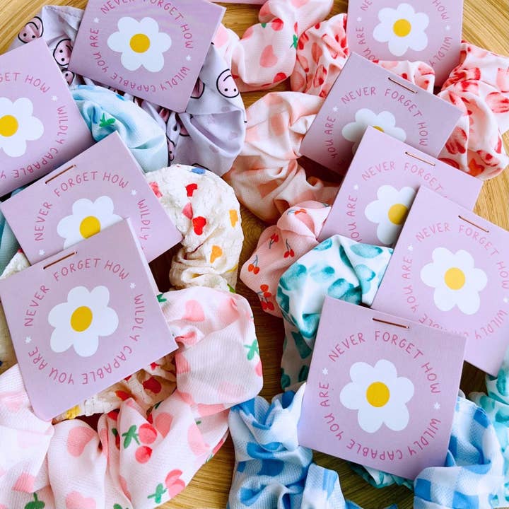 Tiny Gift Society - Wholesale Scrunchie - Women's - Floral Scrunchies | Thank You Gifts | Inspirational Positive