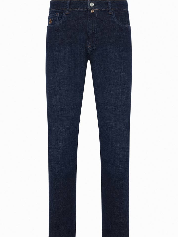 Pantalon en jean bleu marine J63-1 pour la vente par Andrea Nicolotti