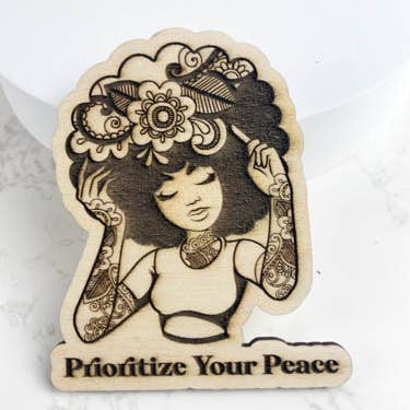 Prioritize Your Peace, Women Empowerment Magnet, AfroLatina for wholesale by Applefallsprints