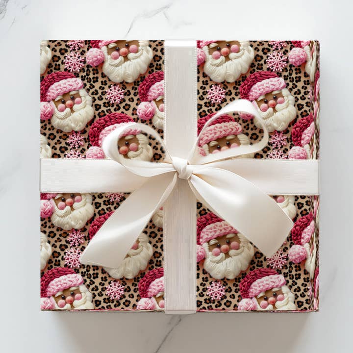 Timmy Loves - Wholesale Flat Wrap - Leopard Santa - Flat Wrap0