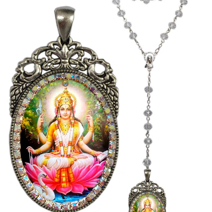 MariaSantissimaShop - Vendita all'ingrosso Collana con ciondolo/pendaglio - Rosario di Saraswati Vandana Dea Ciondolo Medaglia Hindu Hindu Handdess Sarasvati2