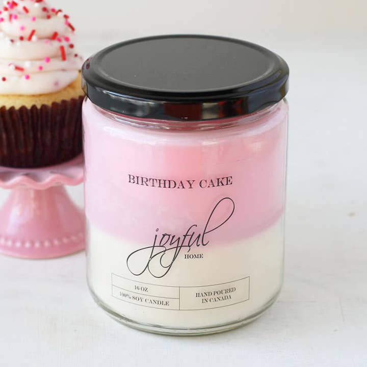 Birthday Cake Soy Candle 16 oz for wholesale by Joyful Home Inc.