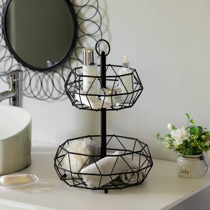 Quickway Imports - Wholesale Fruit Basket - 2 Tier Free Standing Countertop Fruit Basket for Kitchen3