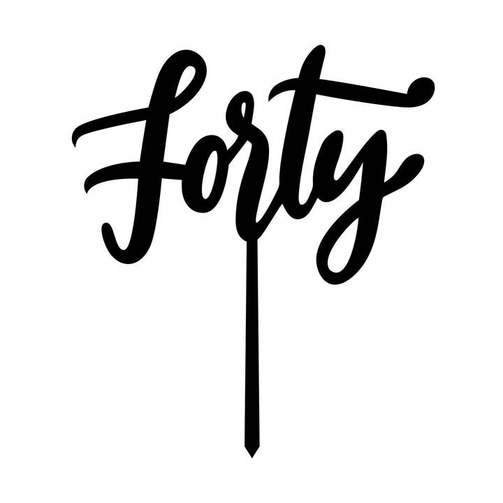 Veertig gespiegelde gouden acryl taarttopper voor wholesale door Justine Ma Design