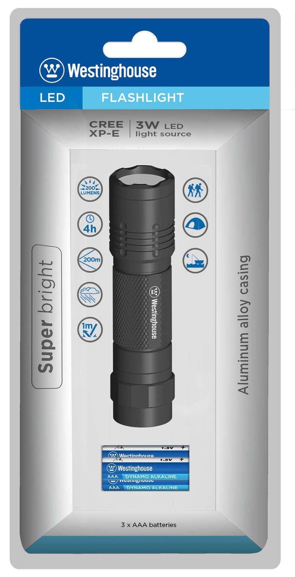 Westinghouse Battery - Wholesale Flashlight - Westinghouse 3 Watt Cree XP-E Aluminum Flashlight1