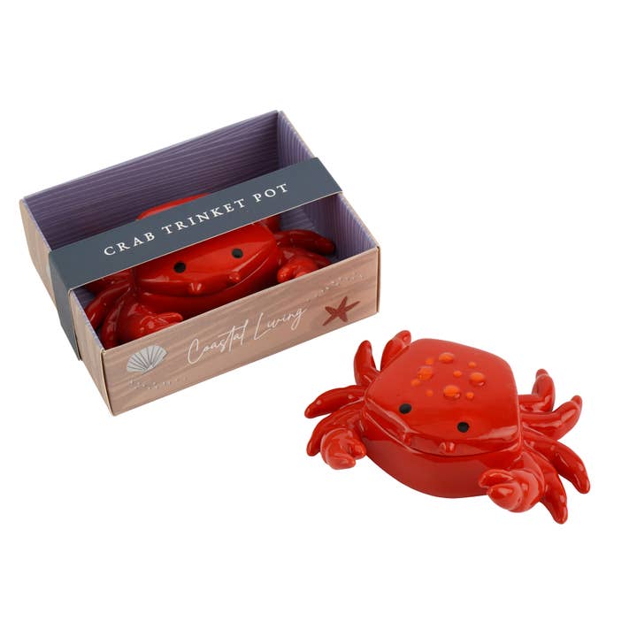 CGB Giftware – Prato de joias por atacado – Suporte de Anéis em Forma de Caranguejo de Cerâmica com Caixa de Presente2