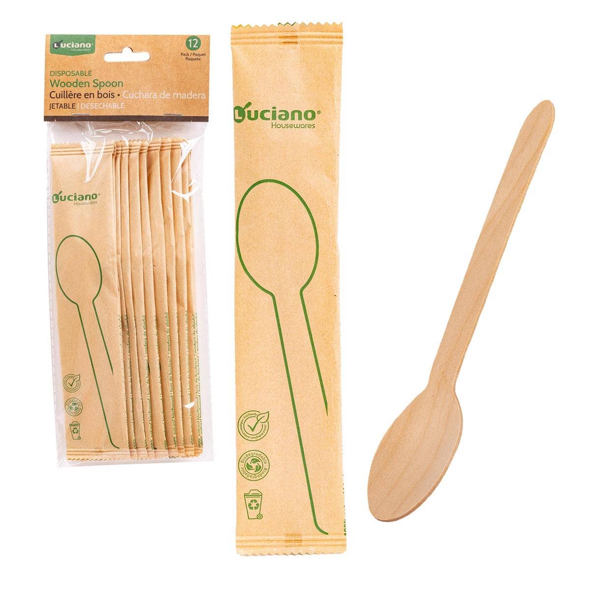 Luciano Gourmet - Wholesale Assorted Cutlery Set - Luciano Gourmet Disposable Wooden Cutlery3