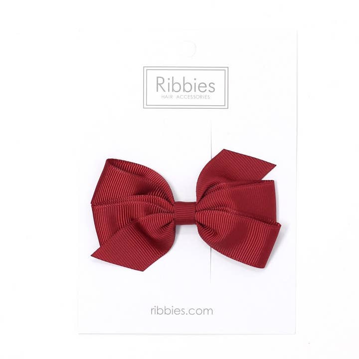 Fermaglio per capelli a fiocco medio - Borgogna per la vendita all'ingrosso da parte di Ribbies