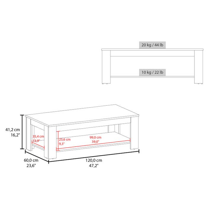 Black Natural Oak Cecil Coffee Table with Open Storage Shelf for Decor, Modern Design for Living Room or Lounge Area for wholesale on Faire5