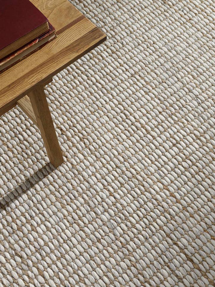 Tapis en mélange de jute et laine Riki Cream pour la vente par Eastern Woven