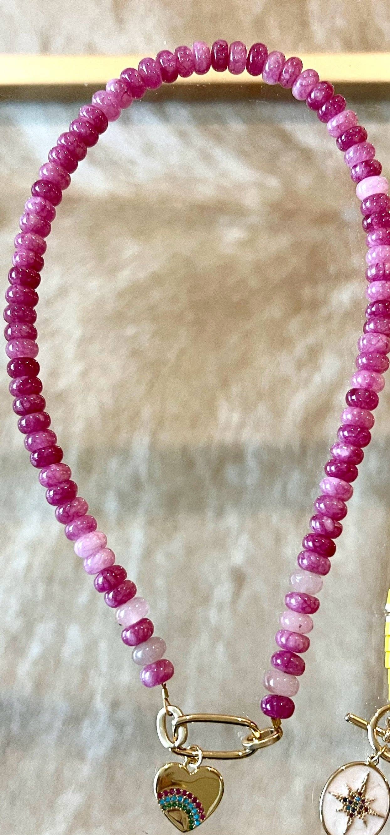 Grace Designs – Engroshandel Perlehalskæde – Lilla Jade karabinhage2