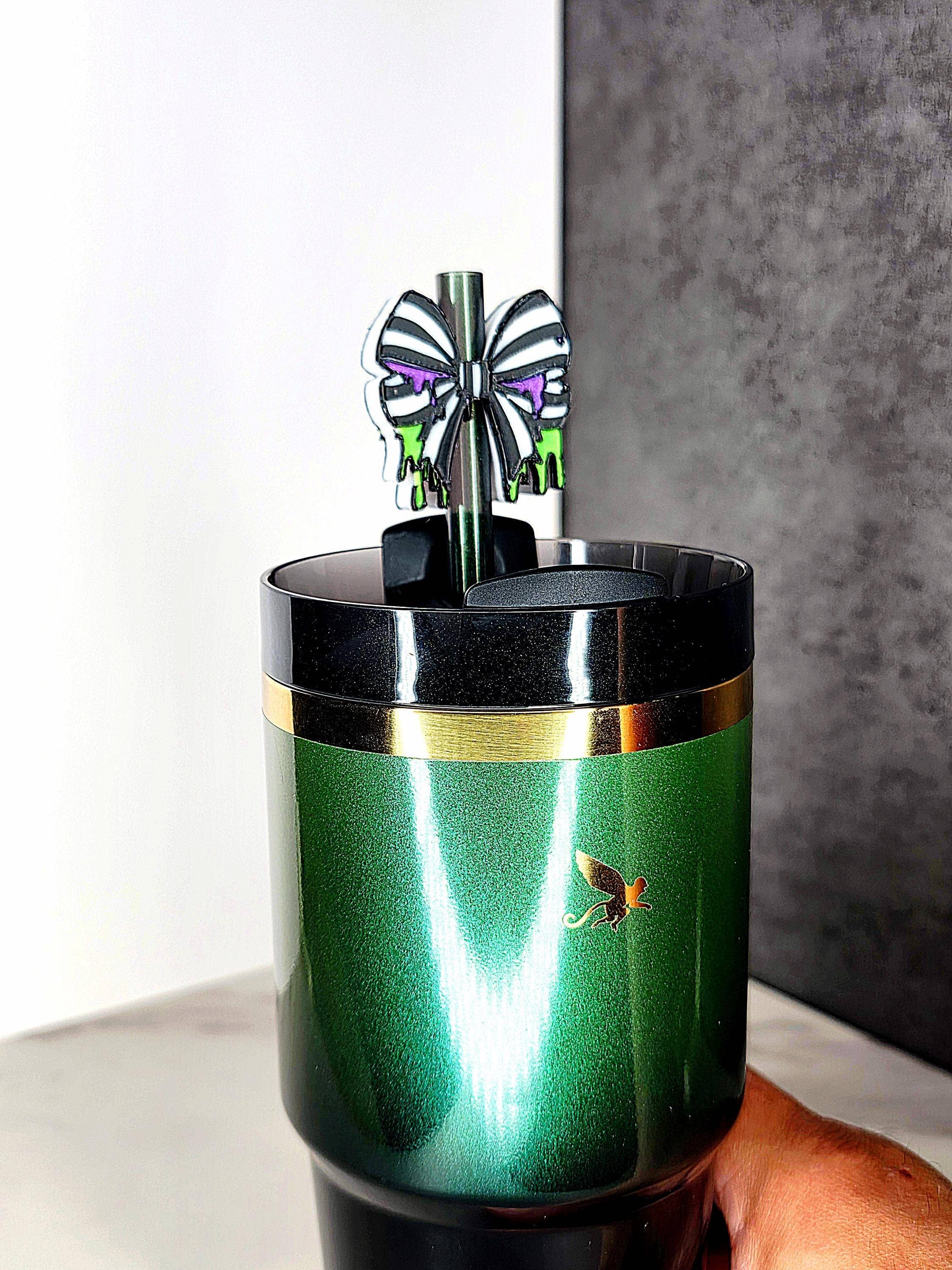 Agape Designs 3D - Wholesale Drinking Straw - Spooky Slime Bow Straw Topper – 3D Printed Halloween Charm1
