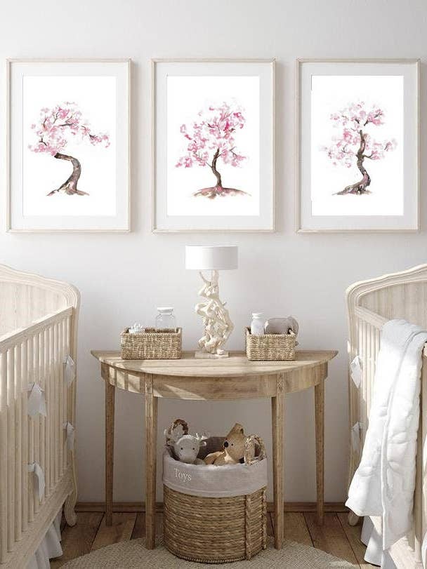 Set di 3 fiori di ciliegio con stampa ad acquerello per la vendita all'ingrosso da parte di Goodfairyart