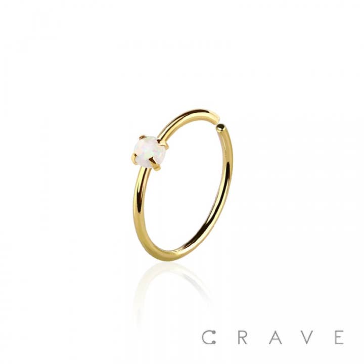 CRAVE – wholesale Enkelt örhänge – NOSH-016GD [NOSH-016GD SYNTETISK OPAL STEN STIFT SET 316L SU4