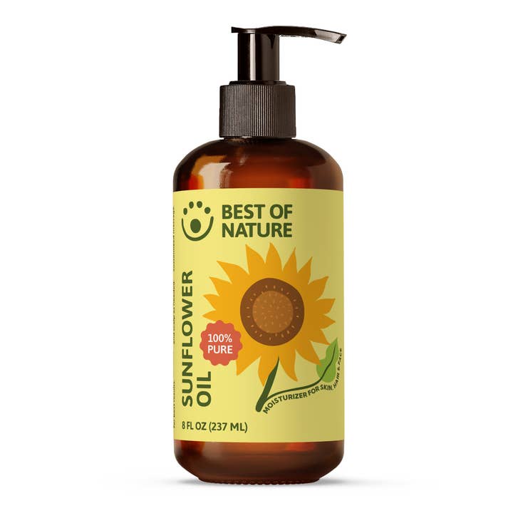 Lightweight Sunflower Body Oil for Sensitive Skin & Hair 8oz for wholesale by Best of Nature