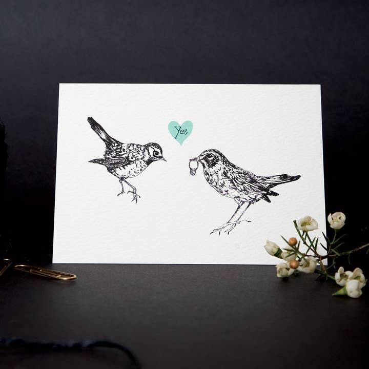 Carte de fiançailles Yes Birds pour la vente par Max Made Me