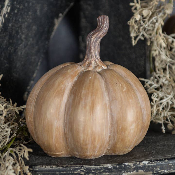 6" TAN RESIN PUMPKIN for wholesale by Ragon House