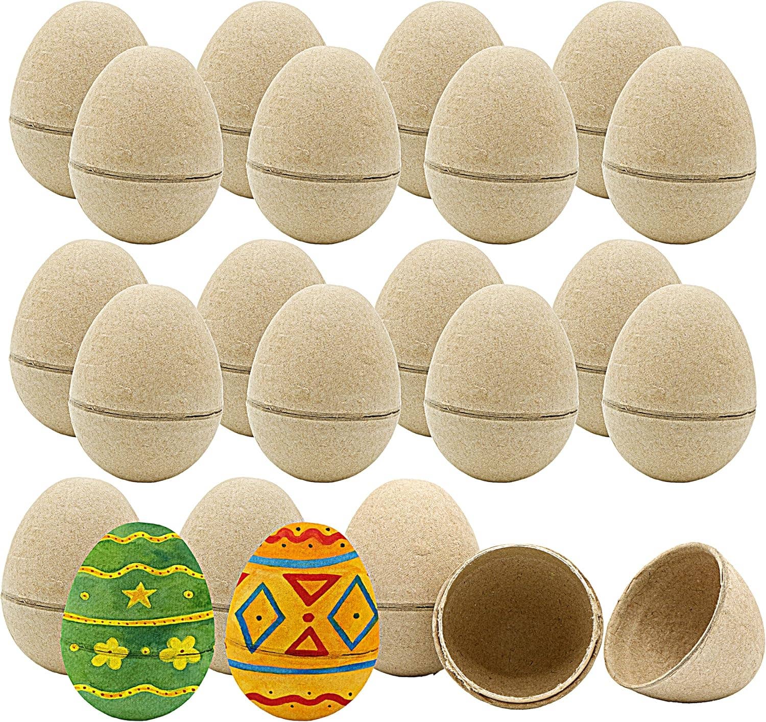 4E's Novelty - Wholesale DIY Craft Kit - 4E's Novelty 12 Pack DIY Paper Mache Easter Eggs – Paintable & Fillable for Easter Crafts4