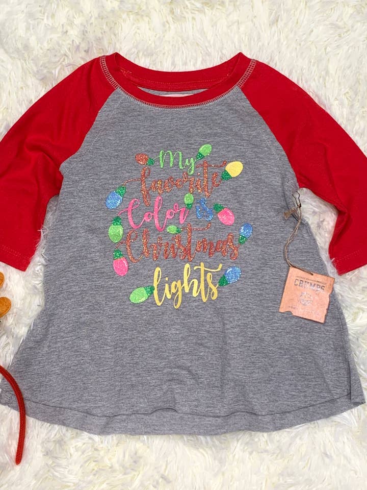Ma couleur préférée est Christmas Lights Raglan pour la vente par Crumbs