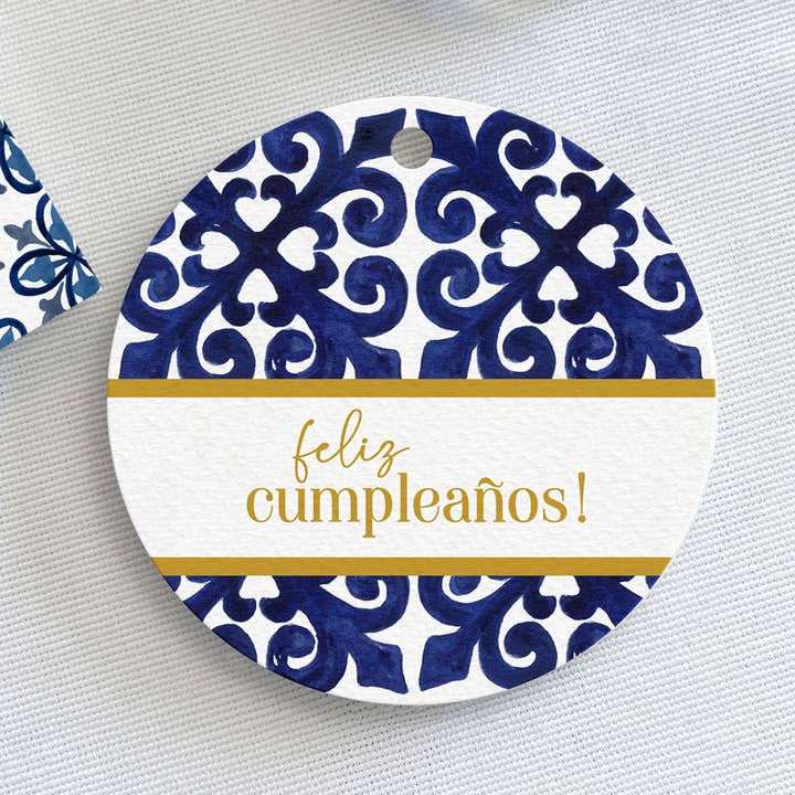 Buon compleanno - Set di etichette rotonde Talavera per la vendita all'ingrosso da parte di Crafty Paper Co.