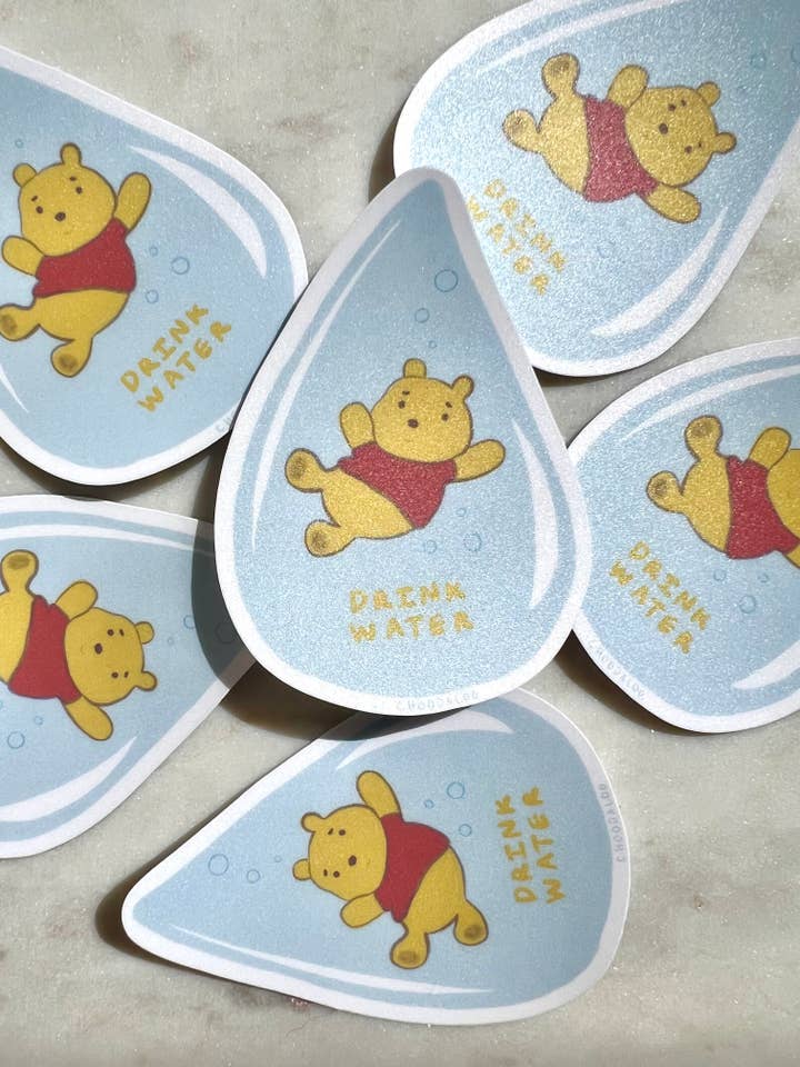 Winnie the Pooh Drink Water Sticker - Winnie the Pooh for wholesale by Choodaloo