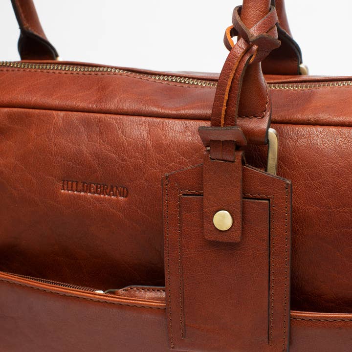 Hildebrand Sweden – Großhandel Aktentasche – Unisex – Lederaktentasche Cognac