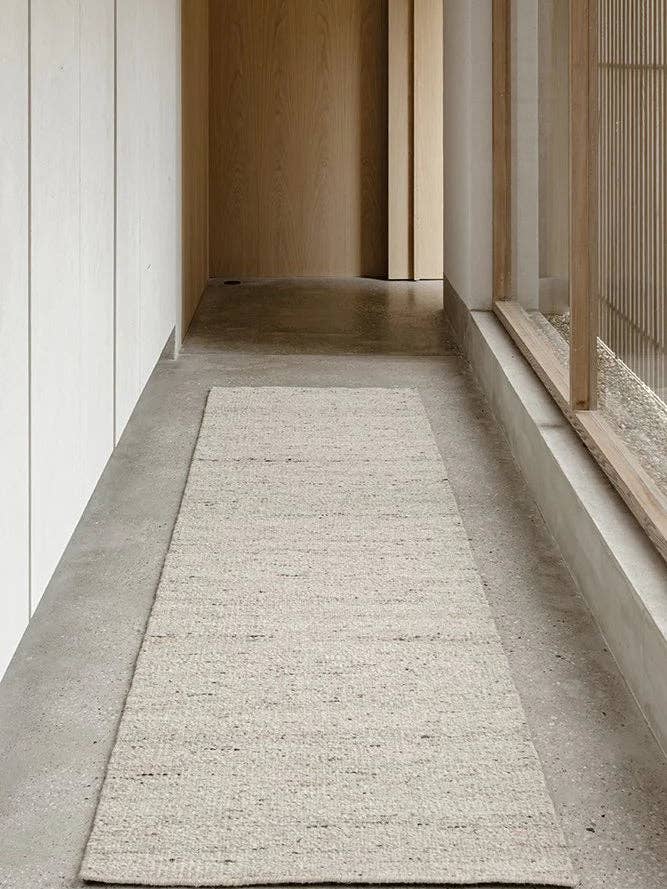 Steph and Gian Elm Pepper Runner Rug | Hand Loomed Flatweave, 100% Wool, Modern Plain & Textured Style | Durable Indian Craftsmanship for wholesale by Aztec House