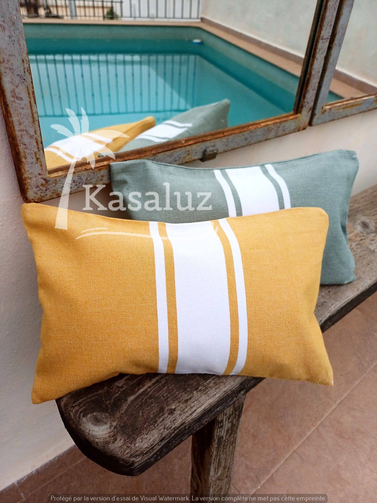 KASALUZ - Wholesale Beach Accessories - Inflatable beach cushion Auténtica Coral 100% cotton2