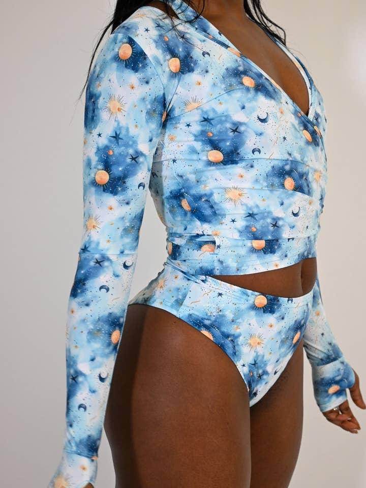 Celestial Moon Mesh Wrap Top for wholesale by Vixn