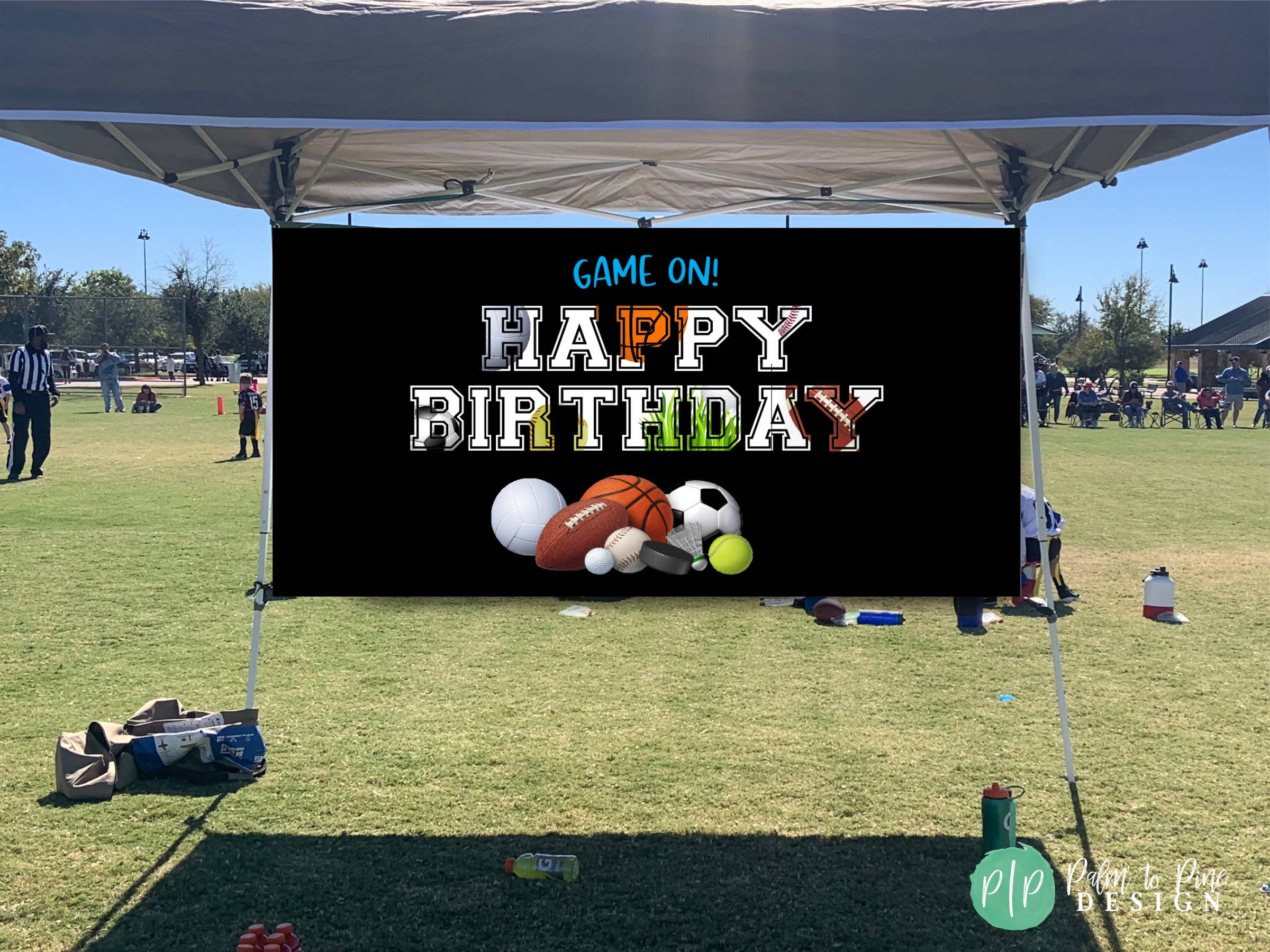 Palm to Pine Design - Wholesale Party Sign/Banner - Sports Birthday Banner for Boys and Girls, Printed on Vinyl4