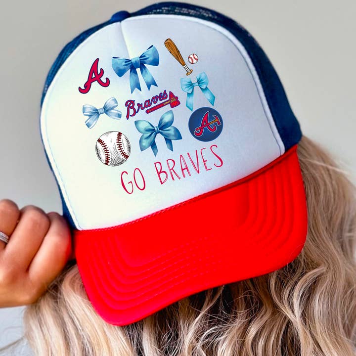 Gia Gifts Boutique - Vente Casquette de camionneur – femme - Casquette de camionneur Coquette Baseball Atlanta Braves0