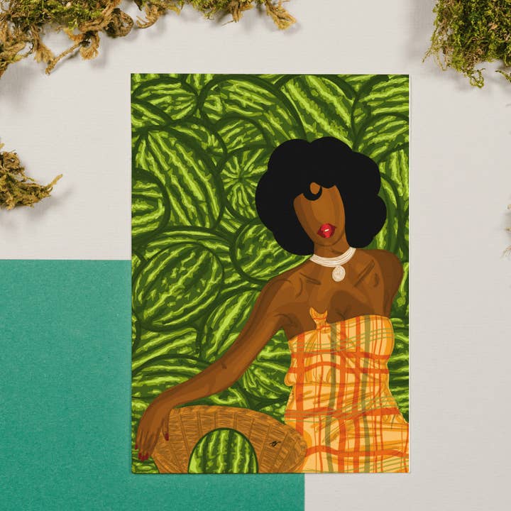 Grußkarte - Sonnenbaden für den Großhandel von Afro Garden