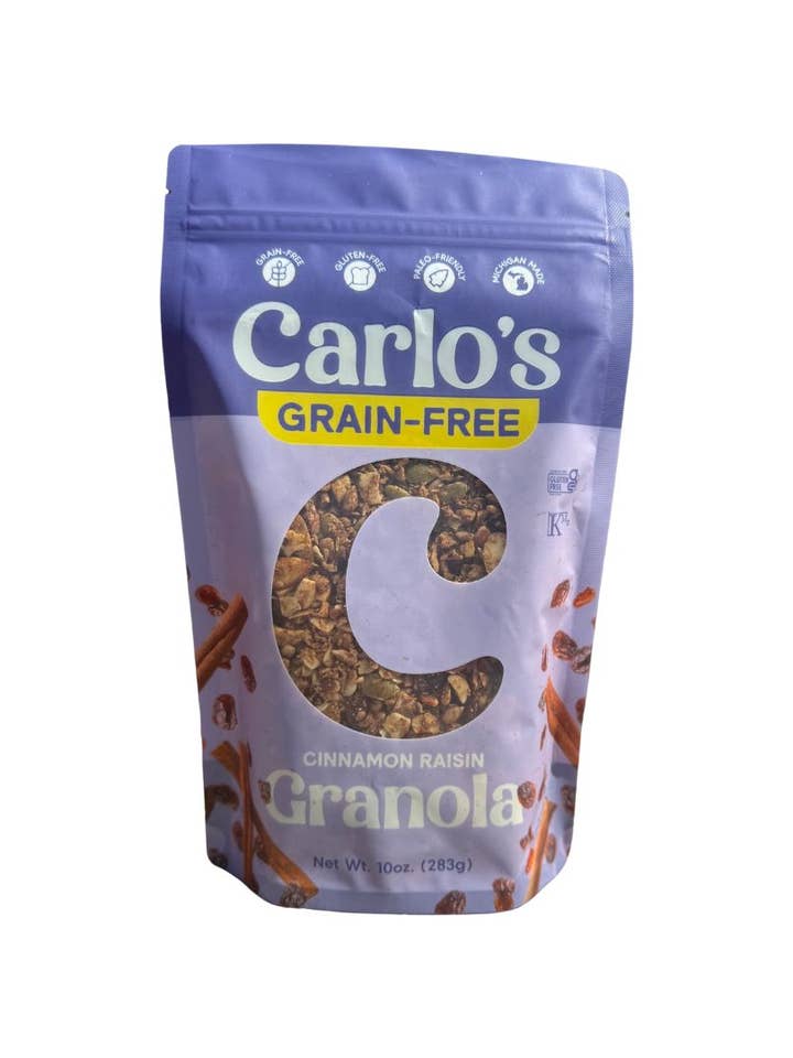 Carlo's Grain-Free Original Cinnamon Raisin Granola for wholesale by Good Life Naturals