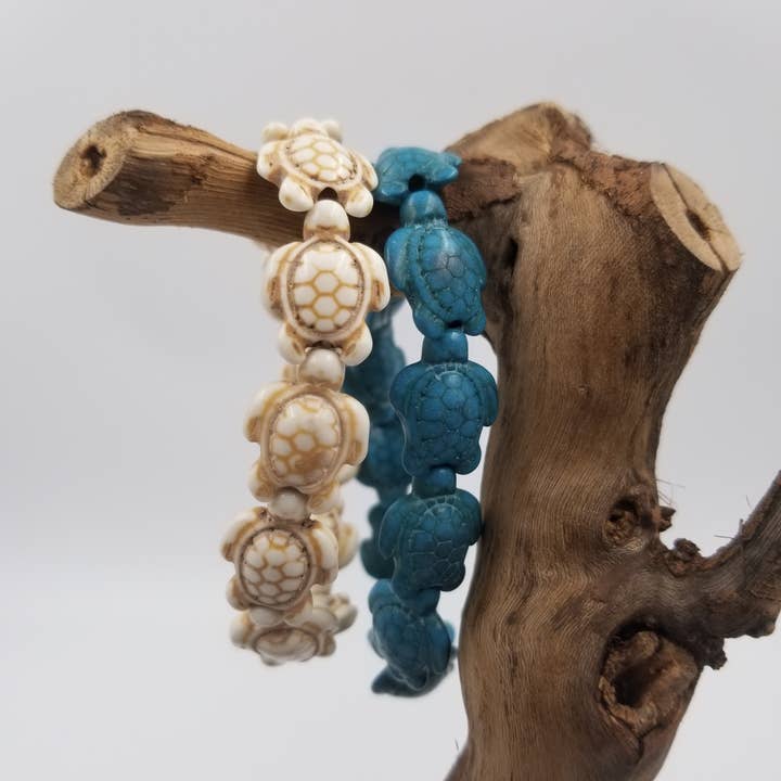 CHAKRA JEWELRY - Wholesale Beaded Bracelet - Turtle Turquoise Bracelet