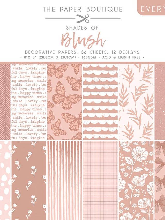 The Paper Boutique Everyday - Shades Of - Blush 8 in x 8 in Pad for wholesale by Ecstasy Crafts Distributing