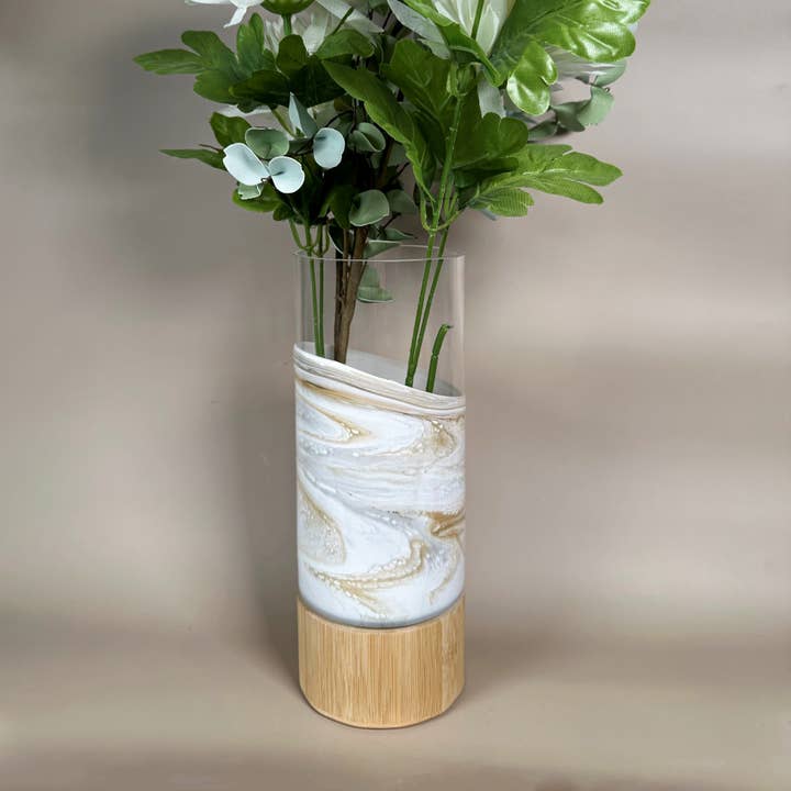 Lynn & Liana Designs - Wholesale Vase - NEW!!! Resin Accented Vase with Bamboo Base (NO TARIFFS)33