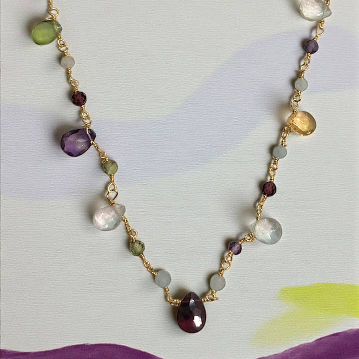 CANDY Ketting 925 zilver (verguld) met edelstenen voor wholesale door Grethe Winter