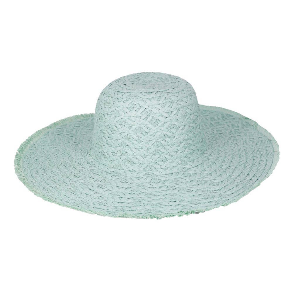 Sensibling Corp. - Wholesale Straw Hat - Women's - Trim Detailed Solid Straw Sun Hat
1