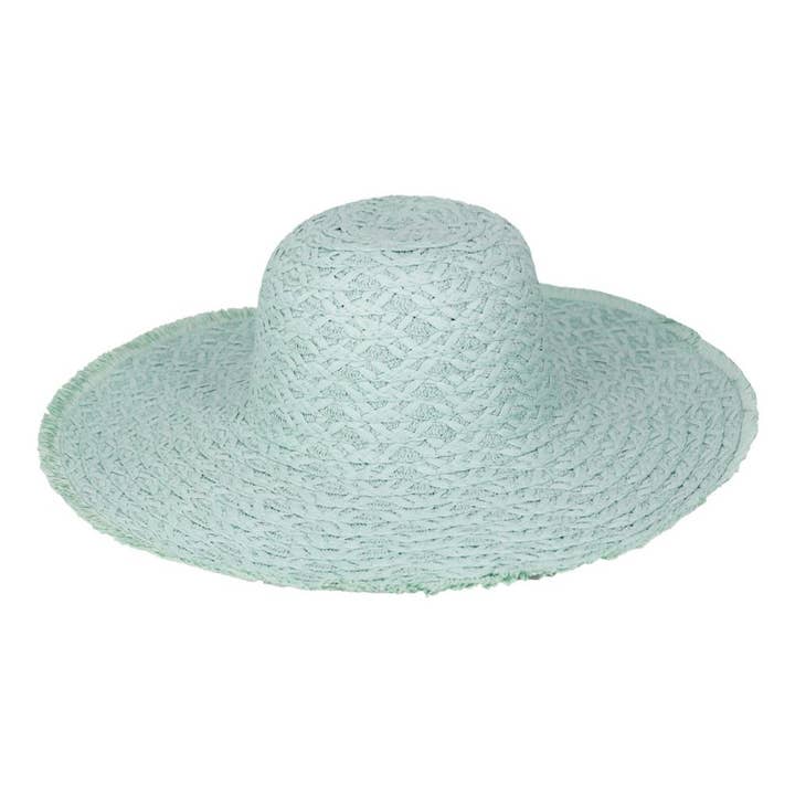 Sensibling Corp. - Wholesale Straw Hat - Women's - Trim Detailed Solid Straw Sun Hat
1
