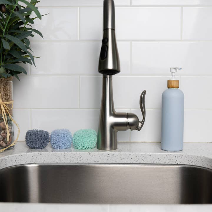 Fox Run Brands - Wholesale Cleaning Sponge - Fox Run Mesh Dish Scrubber Set, Set of 3 Multicolor