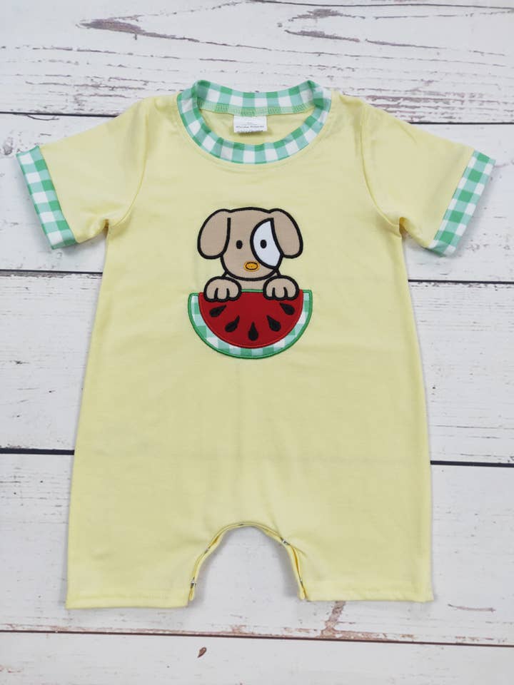 Romper de Appliqué de Melancia Baby Boy por atacado de sassy kids palace