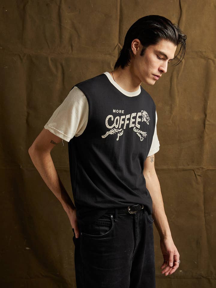 Pyknic - Wholesale Screen Printed T-Shirt - Men's - More Coffee Tee1